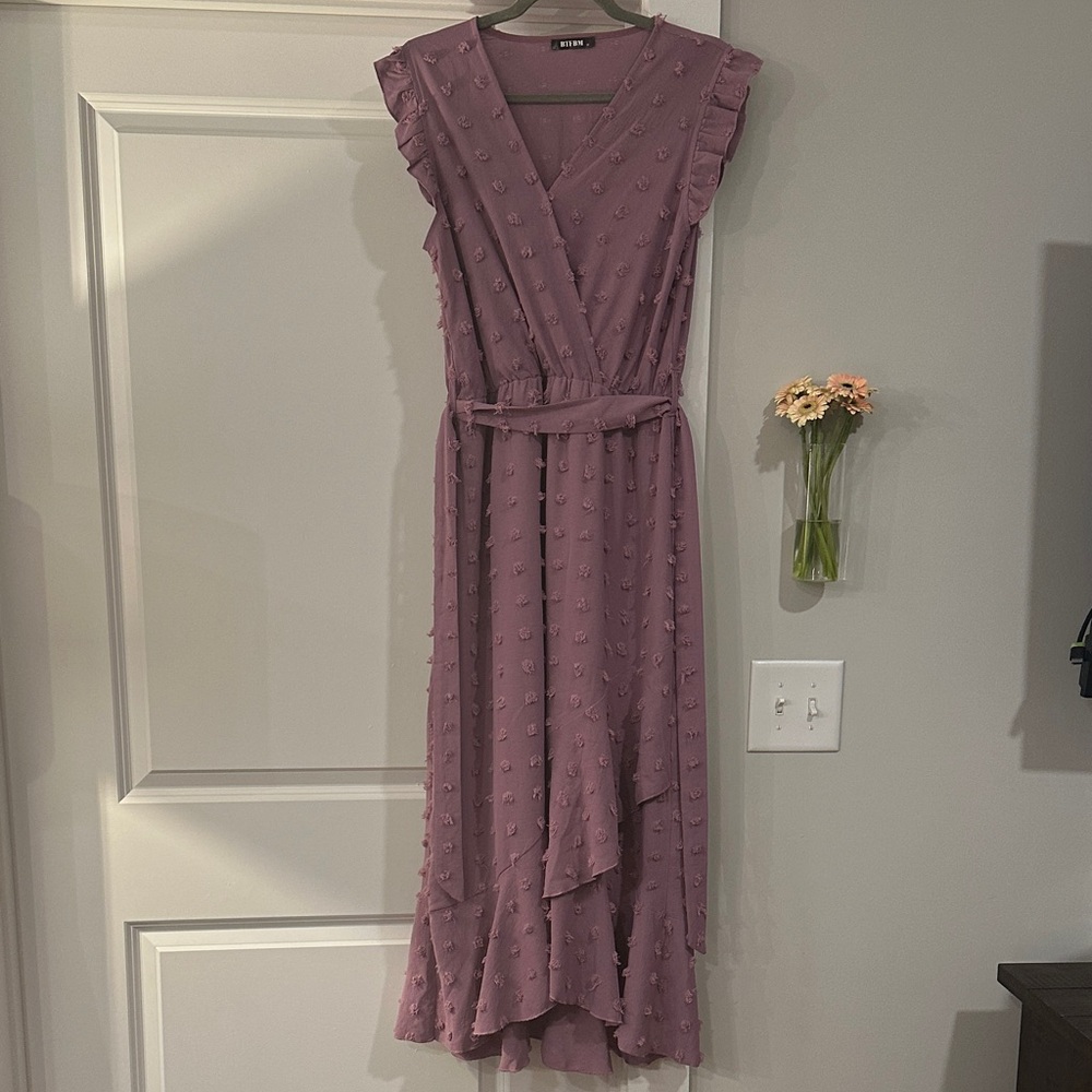 Purple Cap Sleeve Flowy Dress 💜